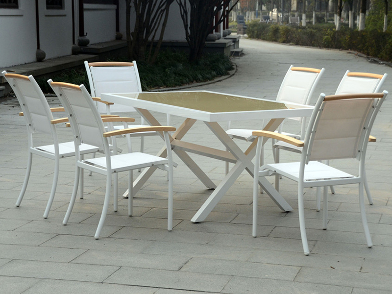 Téglalap alakú 6. táblázat SEATER ABLAL KARTOS TERIO 7PCS Kerti készlet YQ-023A-2