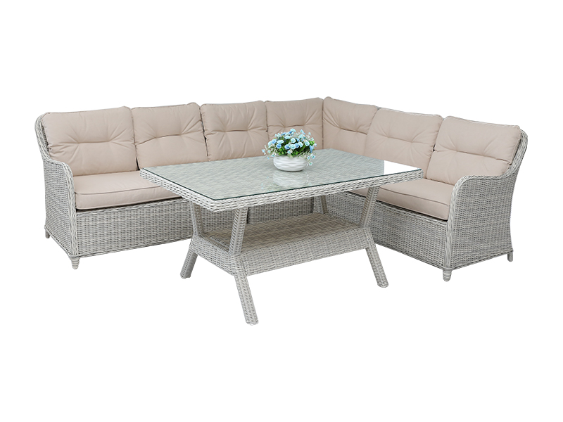 Rattan étkezőkészlet kanapé, kültéri bútorok YQR-495B